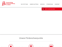 Tablet Screenshot of gemeinnuetzige-sparkassenstiftung-luebeck.de